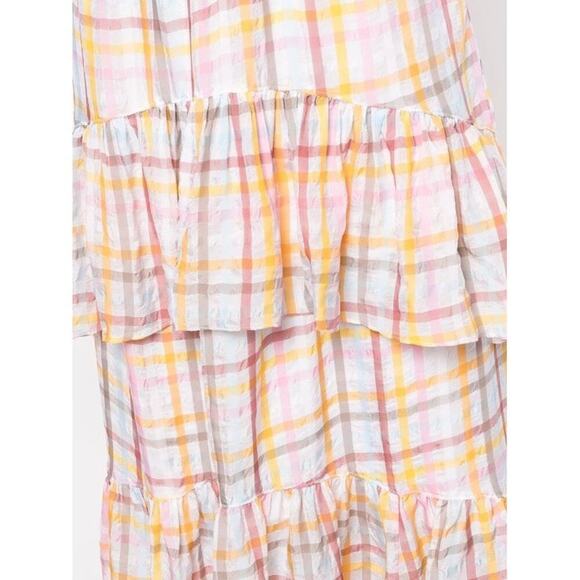 NEW Cinq A Sept Astor Tiered Plaid-print Midi Dress Sz 6 - Picture 2 of 12